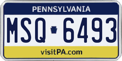PA license plate MSQ6493