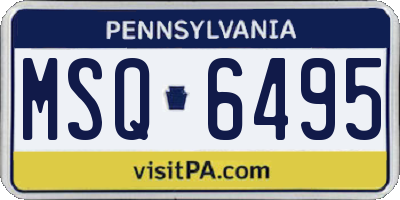 PA license plate MSQ6495
