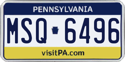 PA license plate MSQ6496