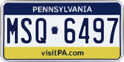 PA license plate MSQ6497