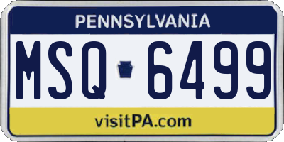 PA license plate MSQ6499