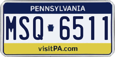 PA license plate MSQ6511