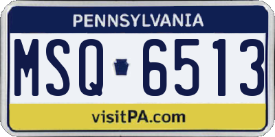 PA license plate MSQ6513