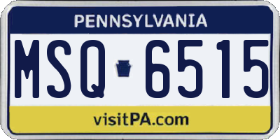 PA license plate MSQ6515