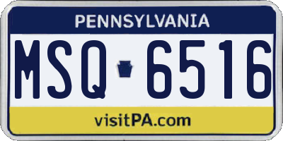PA license plate MSQ6516