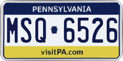 PA license plate MSQ6526