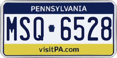 PA license plate MSQ6528