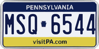 PA license plate MSQ6544