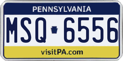 PA license plate MSQ6556