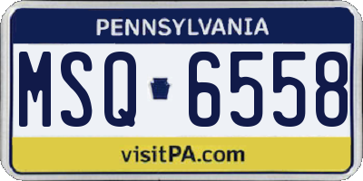 PA license plate MSQ6558