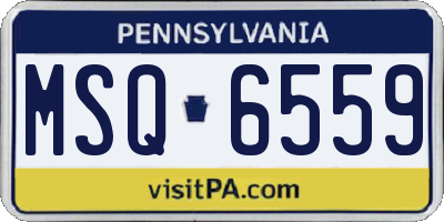 PA license plate MSQ6559