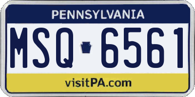 PA license plate MSQ6561