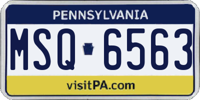PA license plate MSQ6563