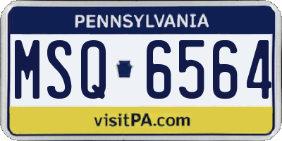 PA license plate MSQ6564