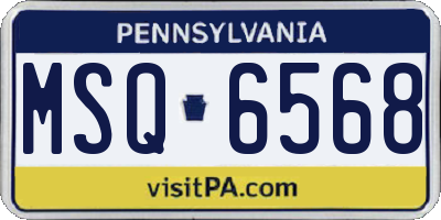 PA license plate MSQ6568