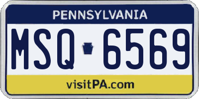 PA license plate MSQ6569