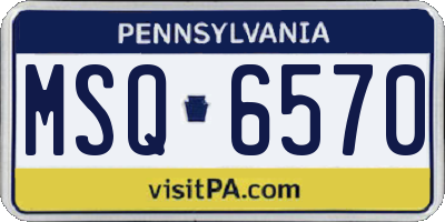 PA license plate MSQ6570