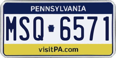 PA license plate MSQ6571