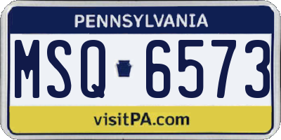PA license plate MSQ6573