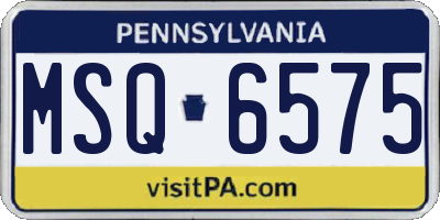 PA license plate MSQ6575