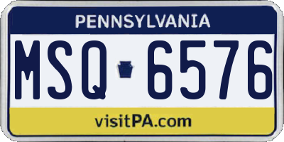 PA license plate MSQ6576