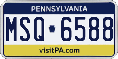 PA license plate MSQ6588