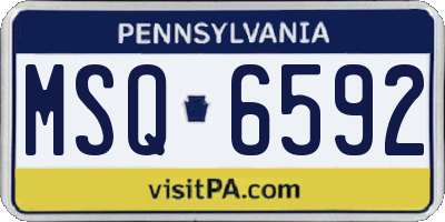 PA license plate MSQ6592