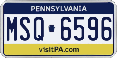 PA license plate MSQ6596