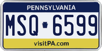 PA license plate MSQ6599