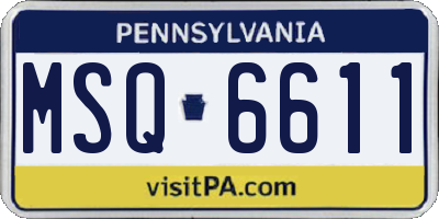 PA license plate MSQ6611