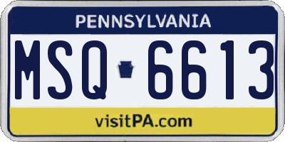 PA license plate MSQ6613