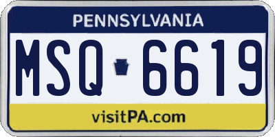 PA license plate MSQ6619