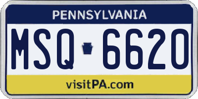 PA license plate MSQ6620