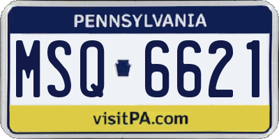 PA license plate MSQ6621