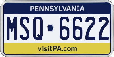 PA license plate MSQ6622