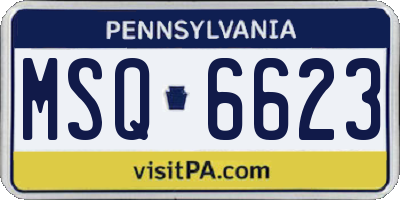 PA license plate MSQ6623
