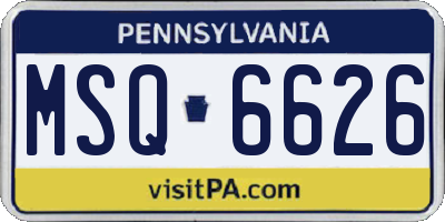 PA license plate MSQ6626