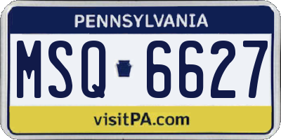 PA license plate MSQ6627