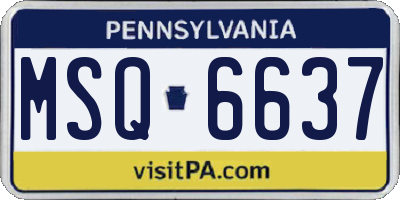 PA license plate MSQ6637