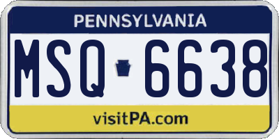 PA license plate MSQ6638