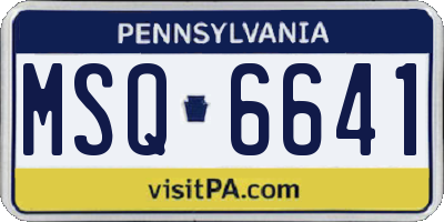 PA license plate MSQ6641