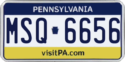 PA license plate MSQ6656