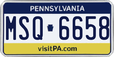 PA license plate MSQ6658