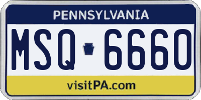 PA license plate MSQ6660