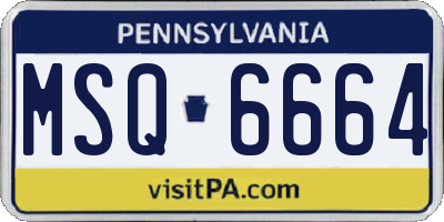 PA license plate MSQ6664