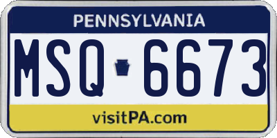 PA license plate MSQ6673