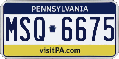 PA license plate MSQ6675