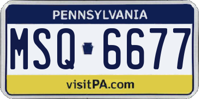 PA license plate MSQ6677