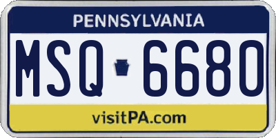 PA license plate MSQ6680