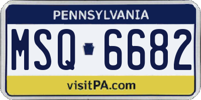 PA license plate MSQ6682